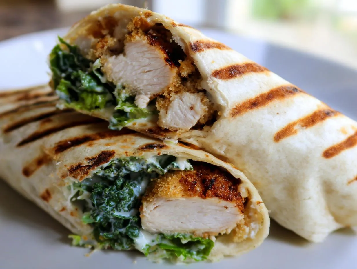 Irresistible Caesar Chicken Wrap Recipe Ready in 25 Minutes
