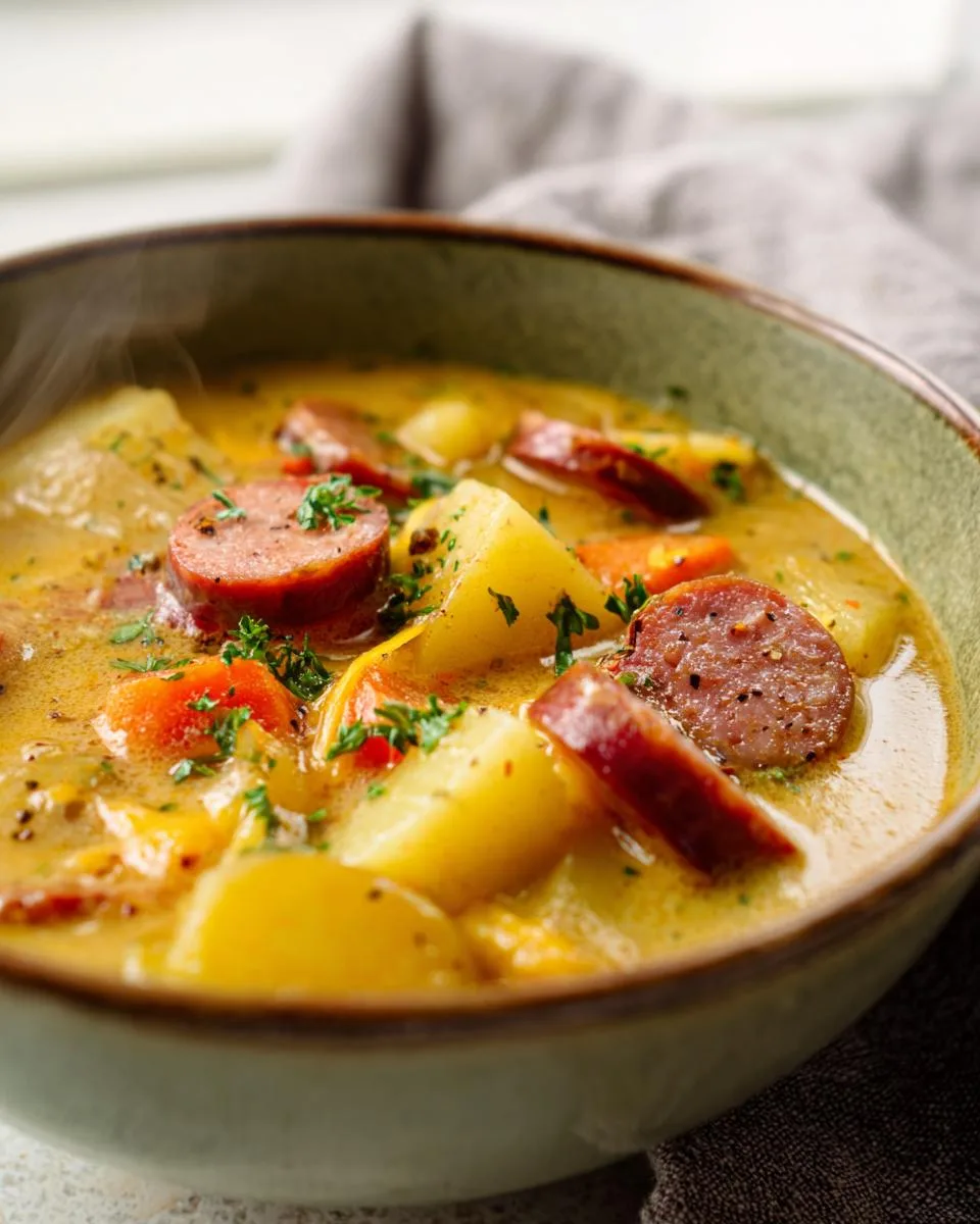 Cheesy Potato Kielbasa Soup - detail 2