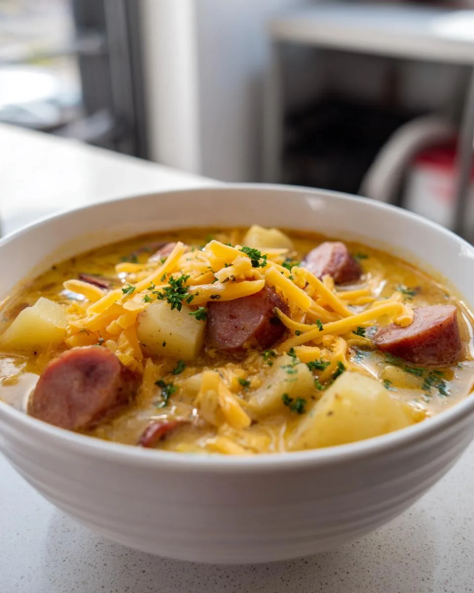 Cheesy Potato Kielbasa Soup - detail 3