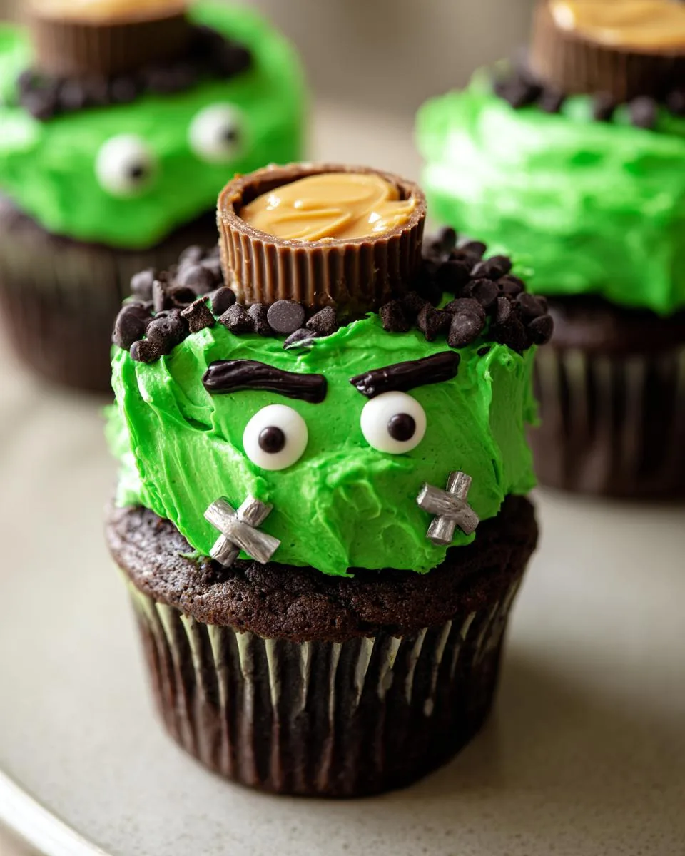 Easy Frankenstein Cupcakes - detail 2