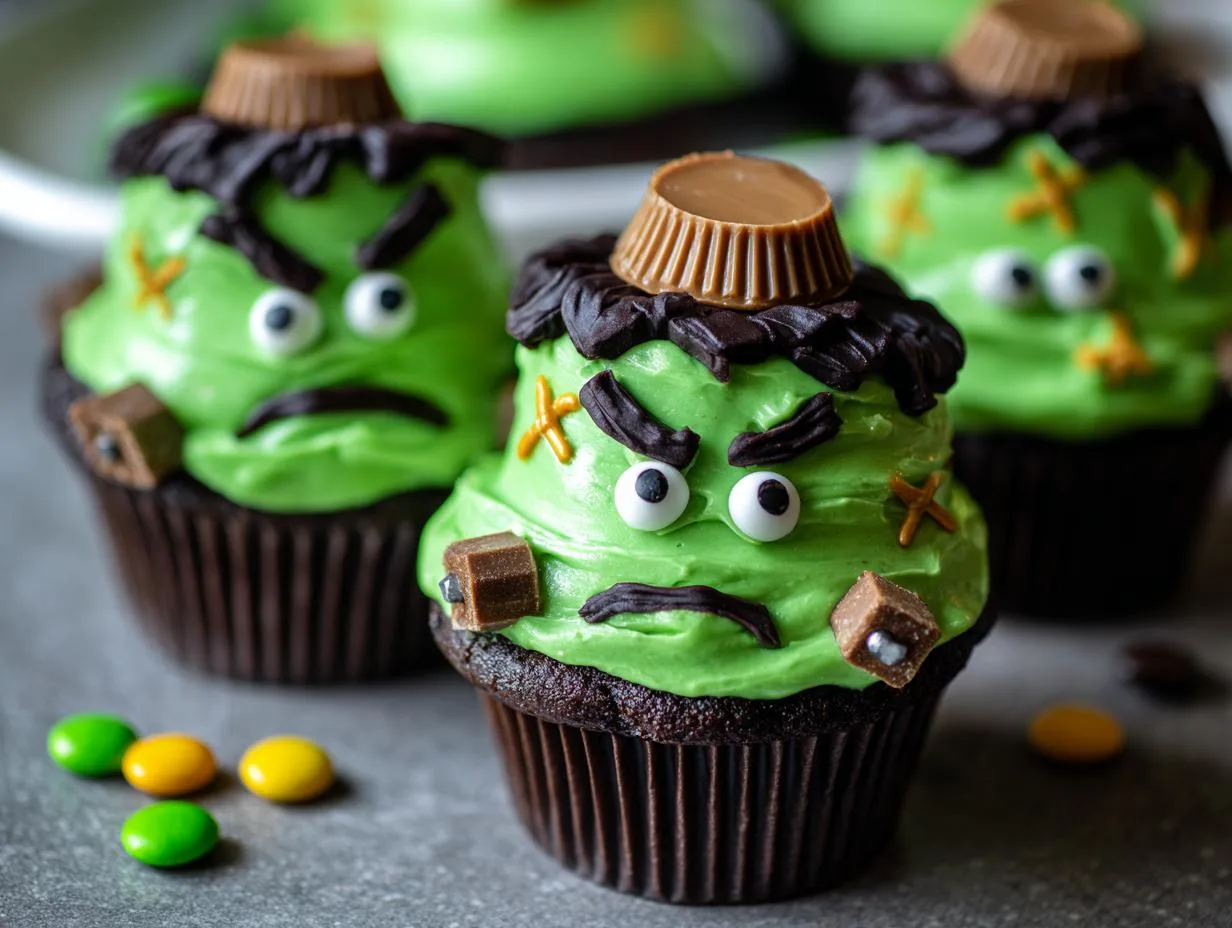 5 Spooky Easy Frankenstein Cupcakes Kids Adore
