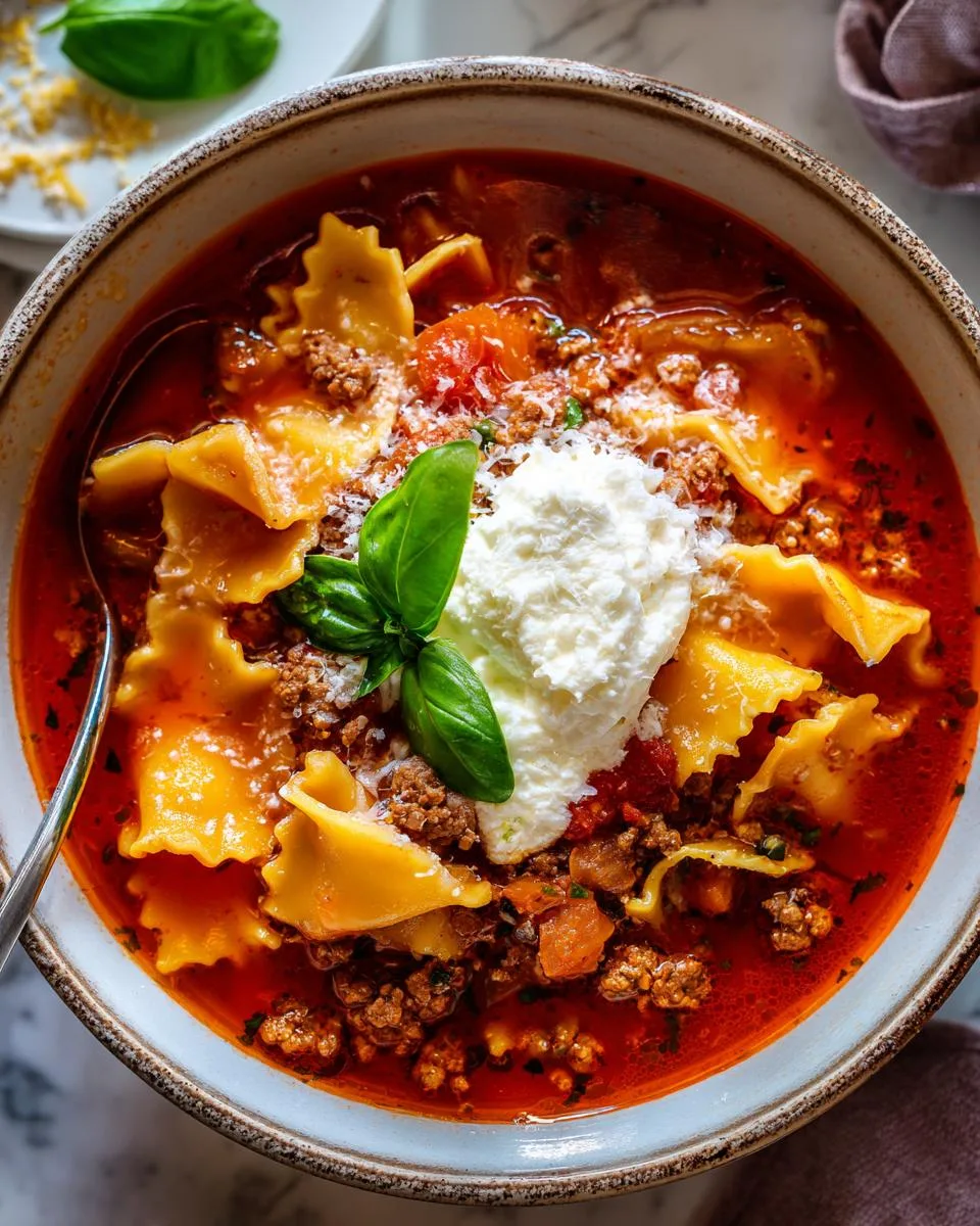 High Protein Lasagna Soup - detail 3