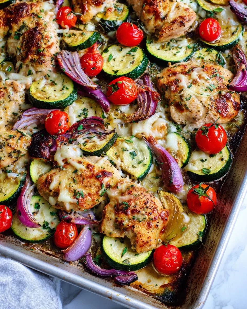 Mediterranean Chicken Zucchini Sheet Pan - detail 4
