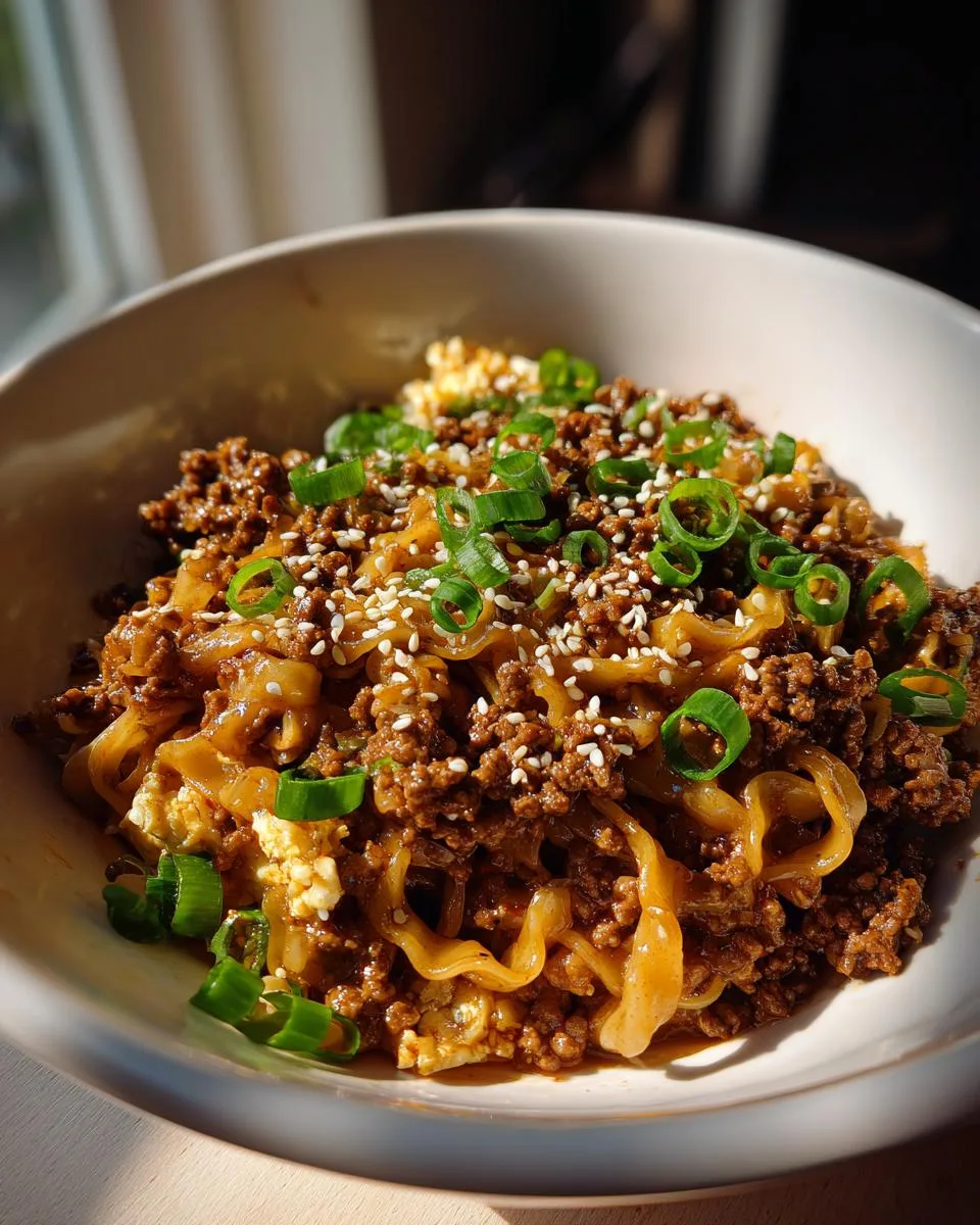 Mongolian Ground Beef Noodles - detail 4