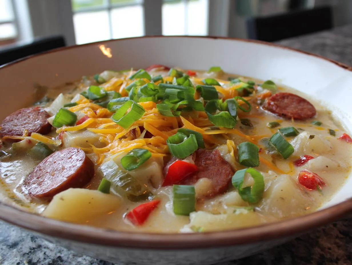 Spicy Slow Cooker Cajun Potato Soup in 5 Hours