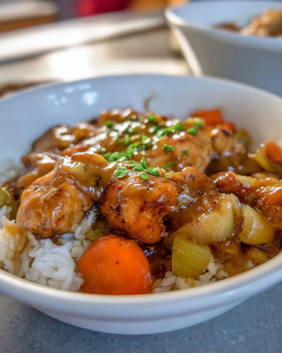 Smothered Chicken and Rice - detail 2
