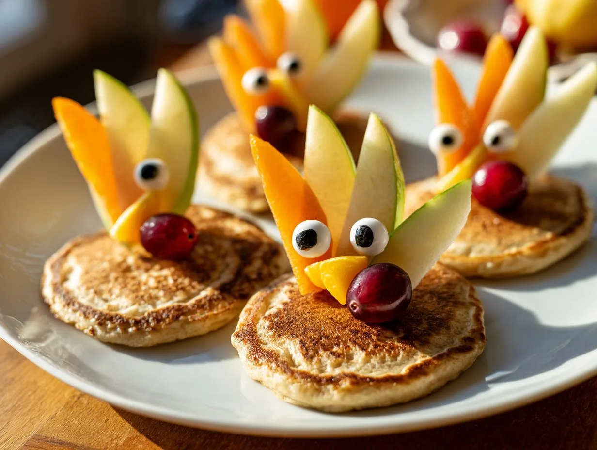 15-Minute Thanksgiving Turkey Pancakes Kids Will Devour