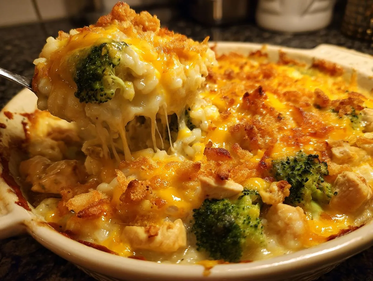 Hearty Chicken Broccoli Rice Casserole in 35 Minutes Flat