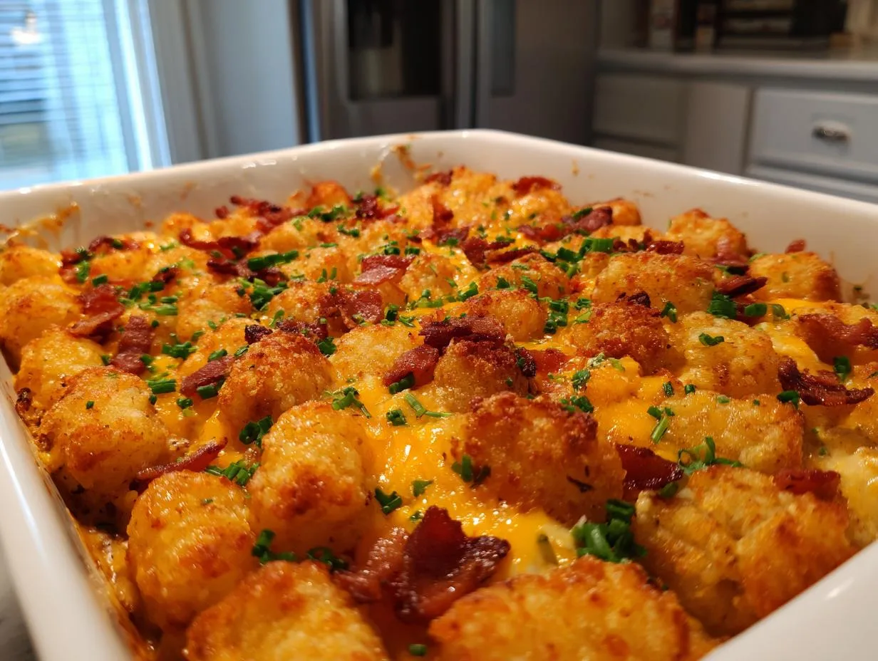 Creamy Chicken Tater Tot Casserole Bakes in Just 40 Minutes