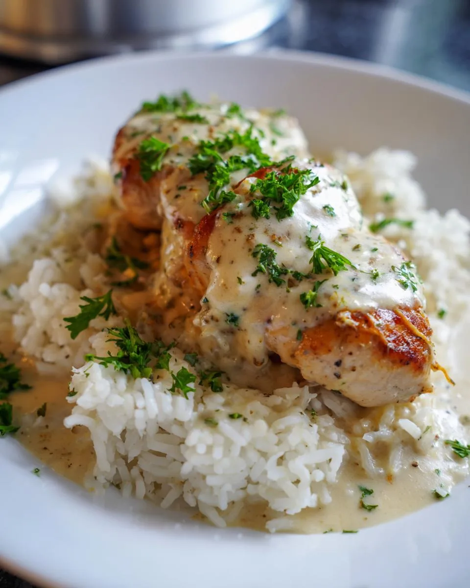 Creamy Smothered Chicken and Rice - detail 2
