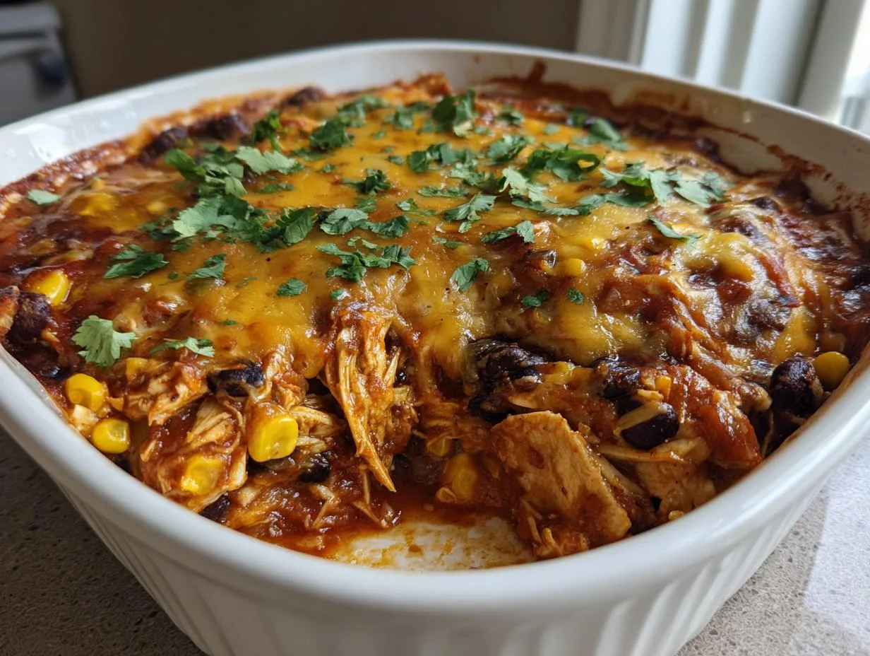 Crockpot Chicken Enchilada Casserole - detail 4