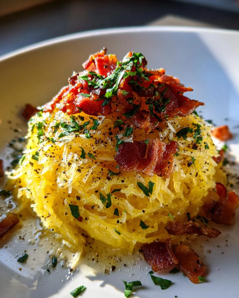 Keto Spaghetti Squash Carbonara - detail 2