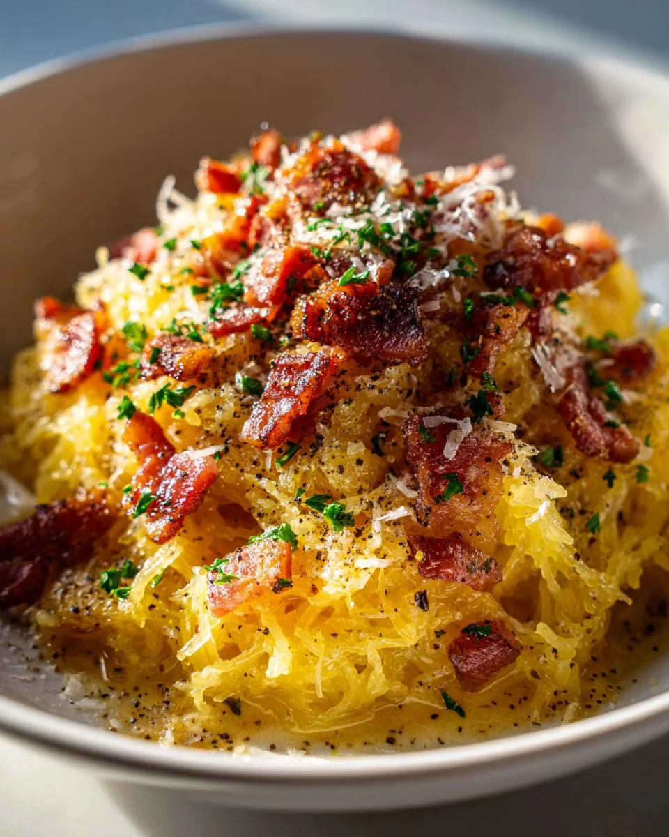 Keto Spaghetti Squash Carbonara - detail 3