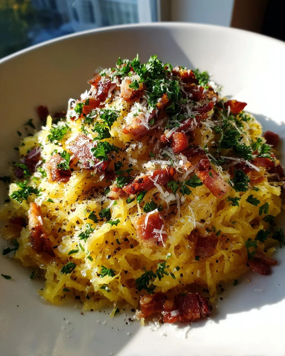 Keto Spaghetti Squash Carbonara - detail 5