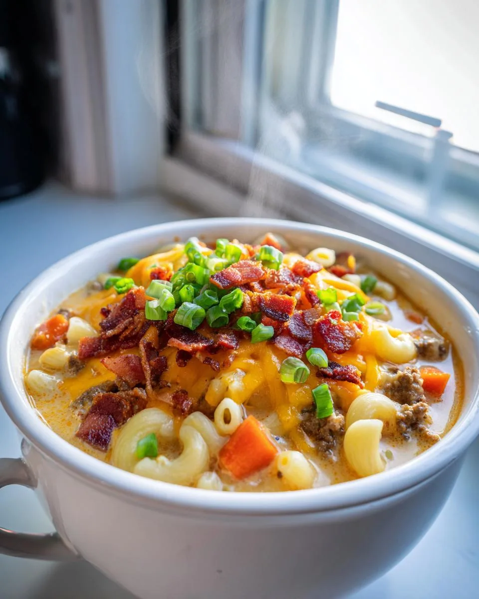 One-Pot Macaroni Cheeseburger Soup - detail 2