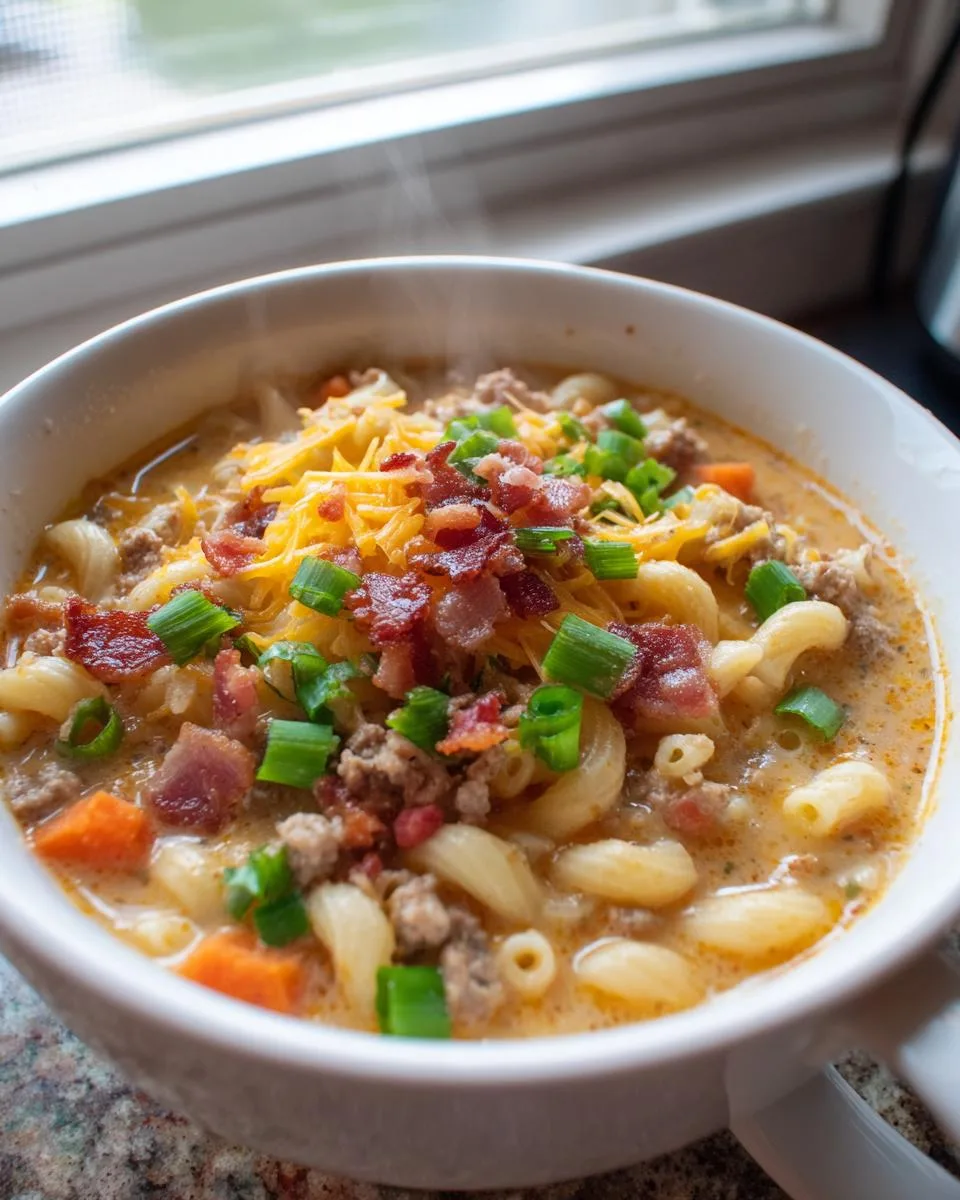One-Pot Macaroni Cheeseburger Soup - detail 3