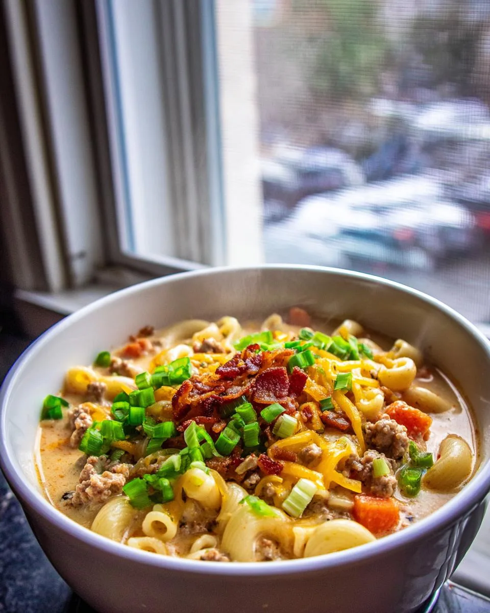 One-Pot Macaroni Cheeseburger Soup - detail 4