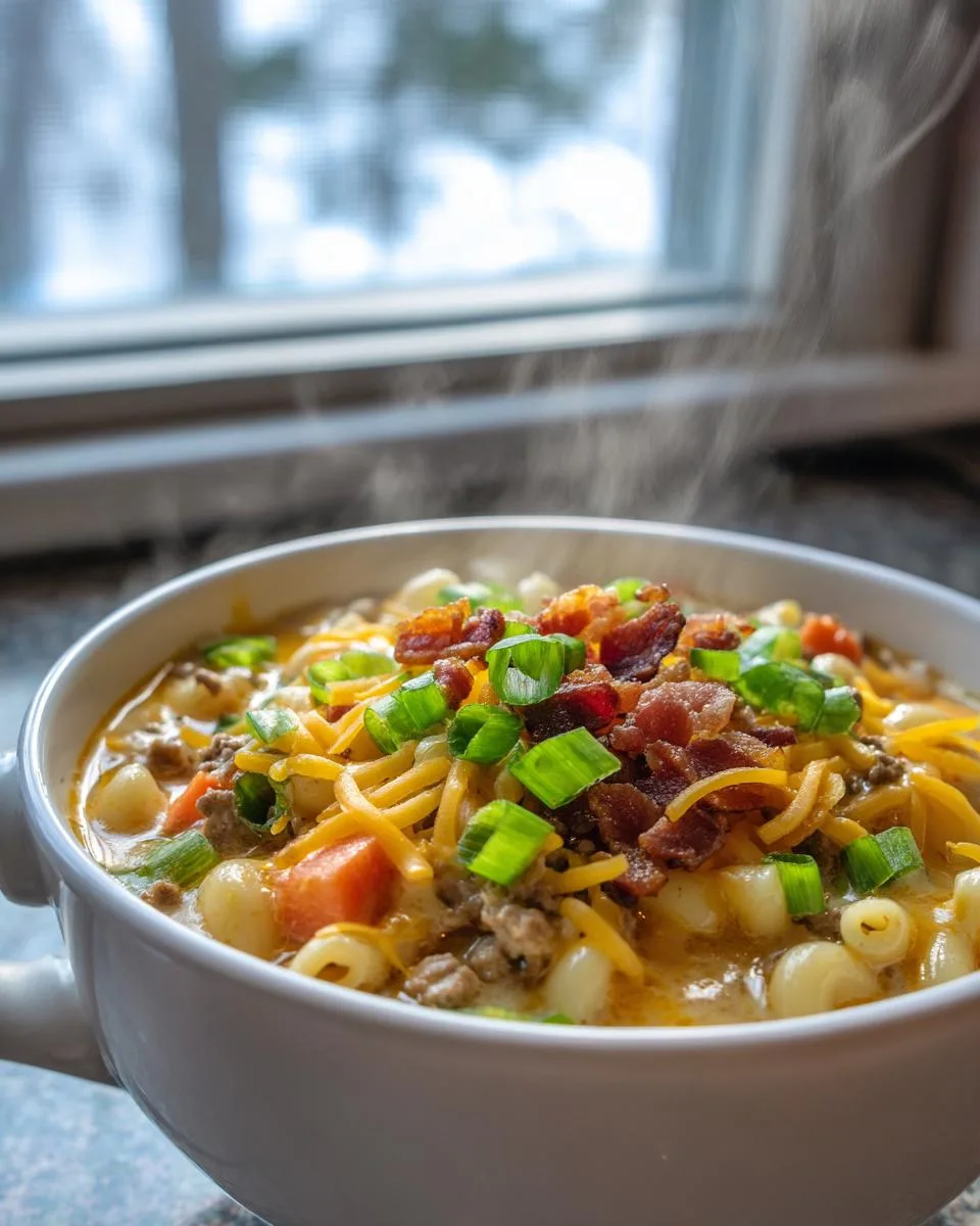 One-Pot Macaroni Cheeseburger Soup - detail 5