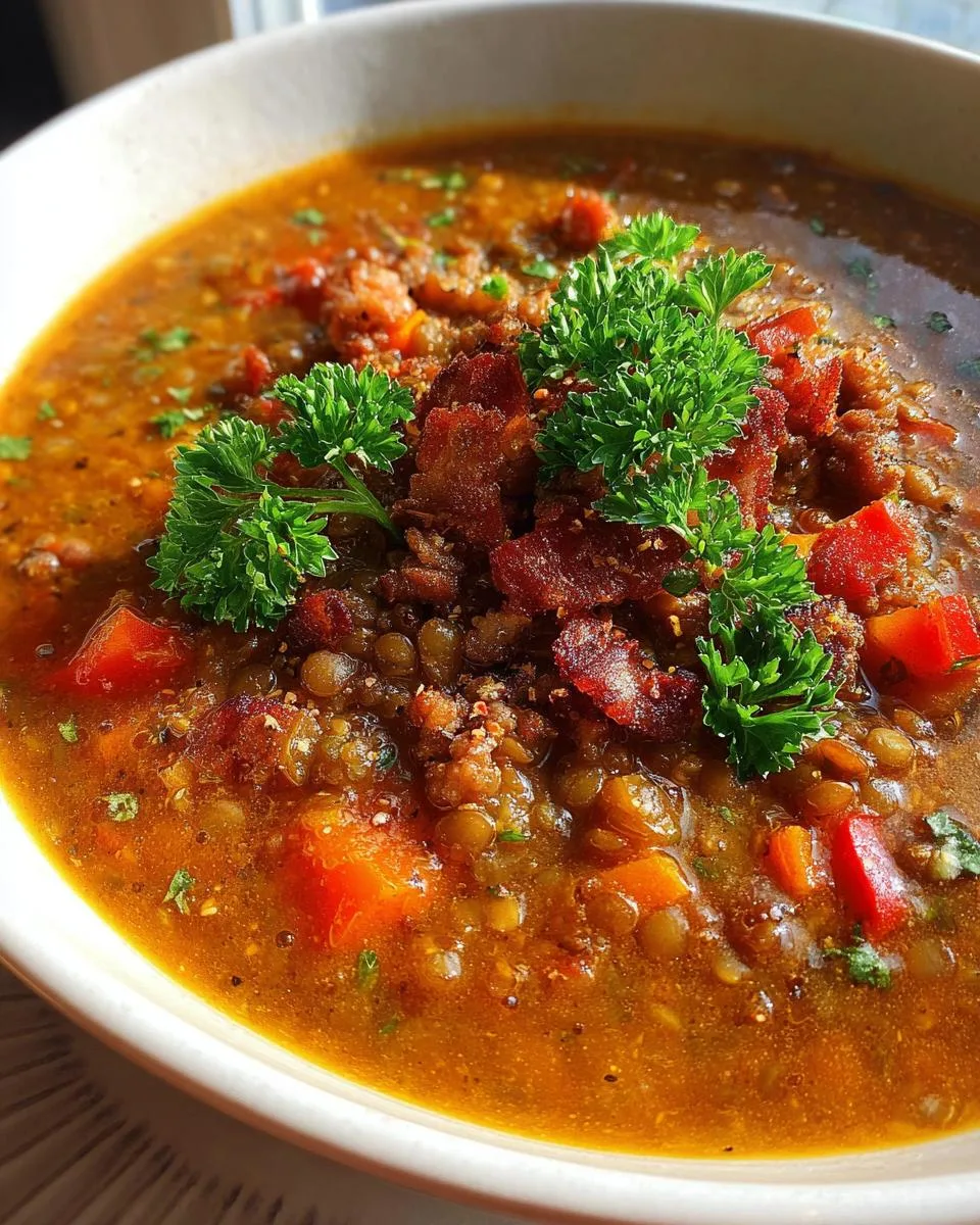 Sausage And Lentil Soup - detail 2