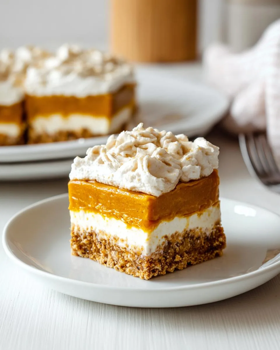 no bake pumpkin cheesecake bars - detail 1