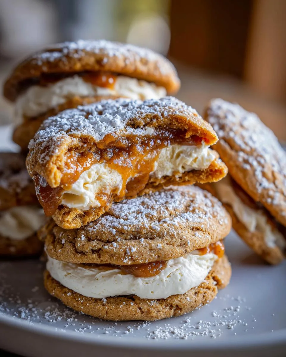 pumpkin butter cheesecake cookies - detail 1