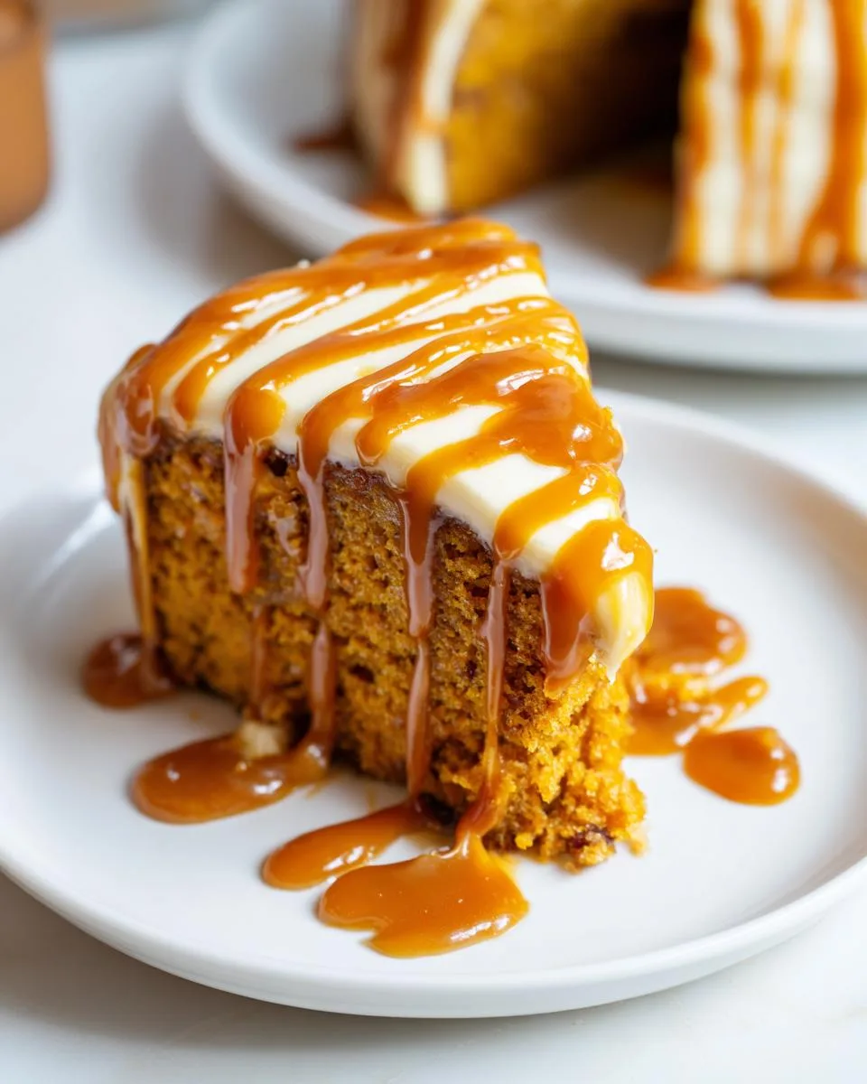 pumpkin cake with caramel cream - detail 1