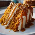 pumpkin cake with caramel cream