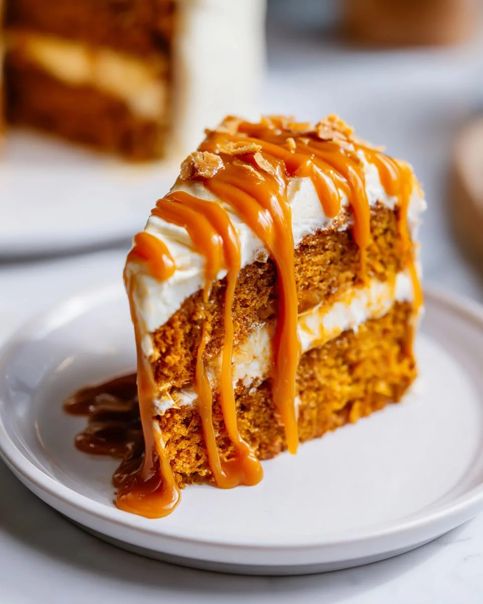 pumpkin cake with caramel cream - detail 2