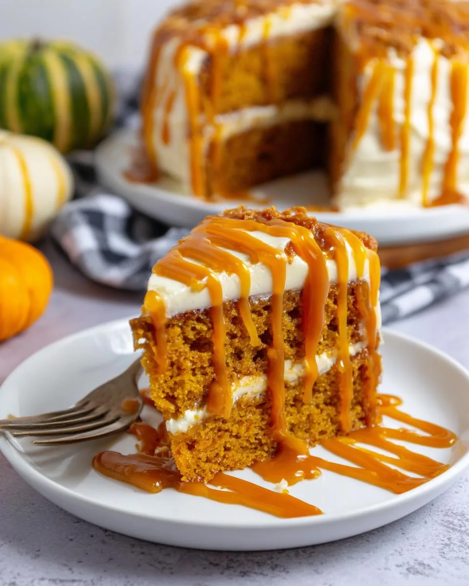 pumpkin cake with caramel cream - detail 3