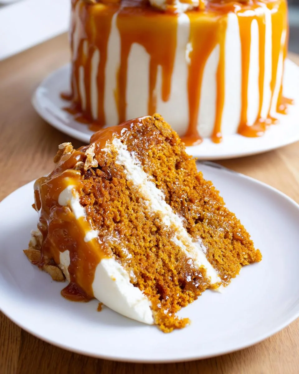 pumpkin cake with caramel cream - detail 4