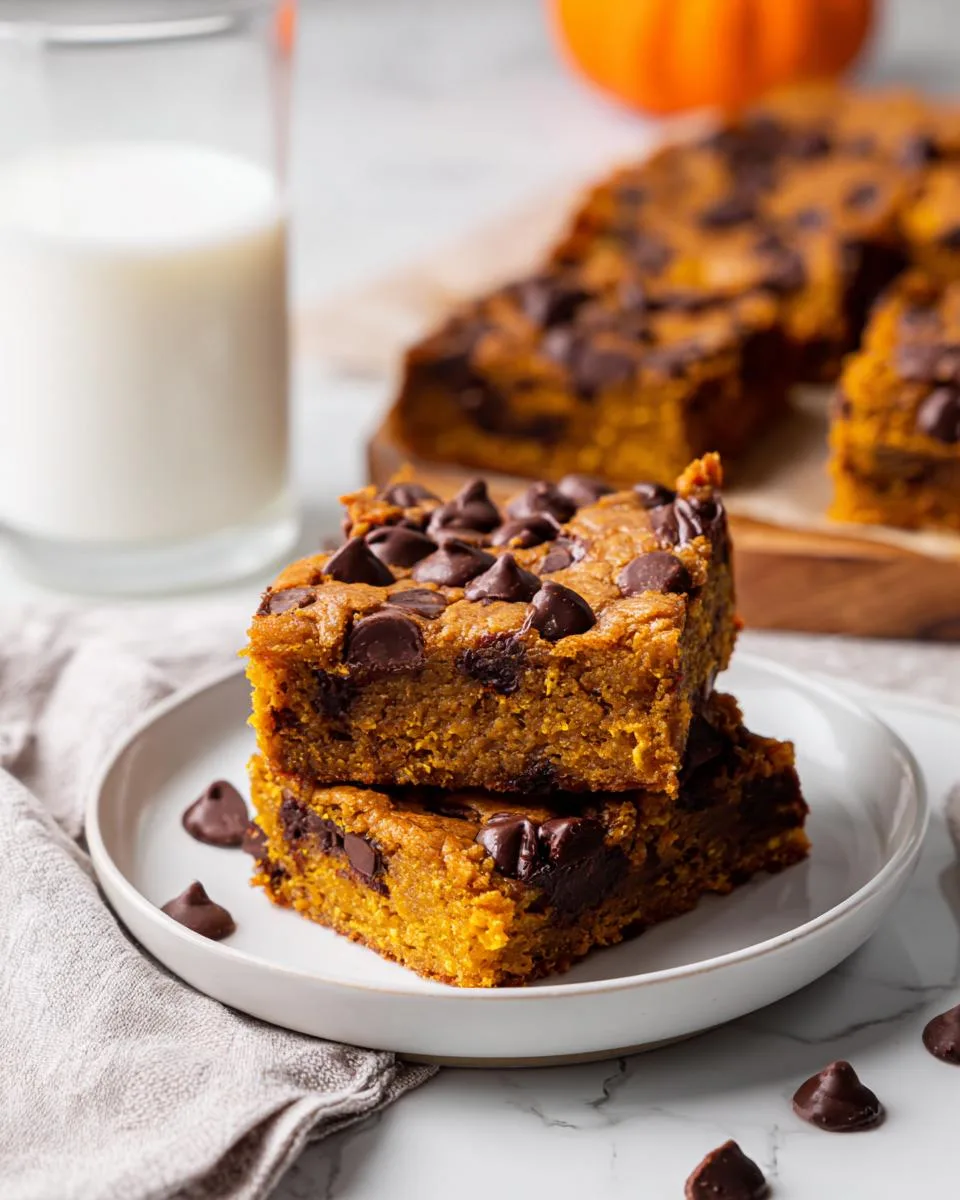 pumpkin chocolate chip bars - detail 2