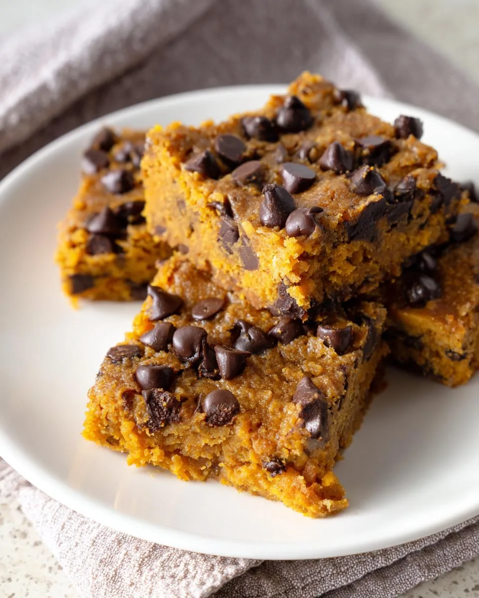 pumpkin chocolate chip bars - detail 3
