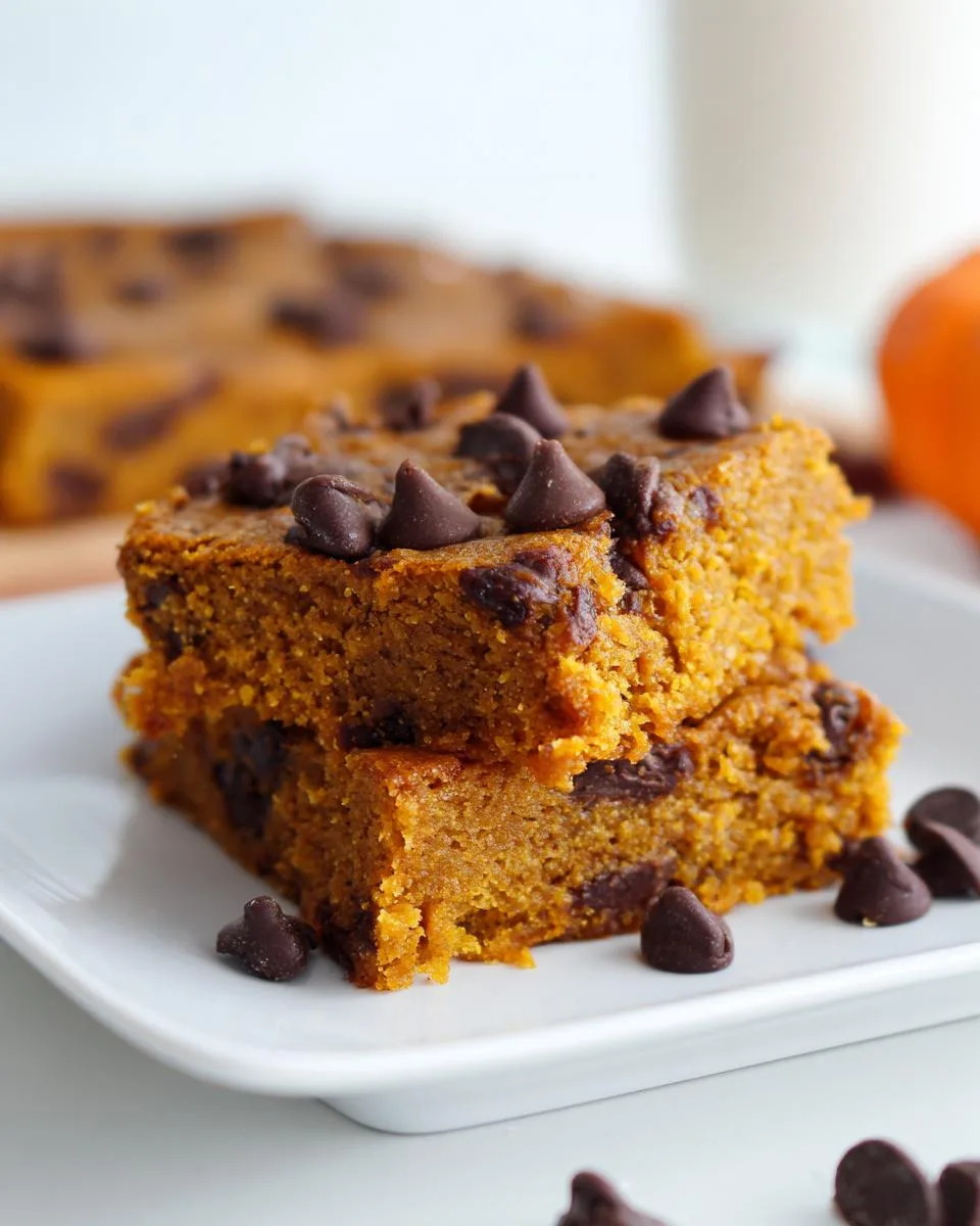 pumpkin chocolate chip bars - detail 5