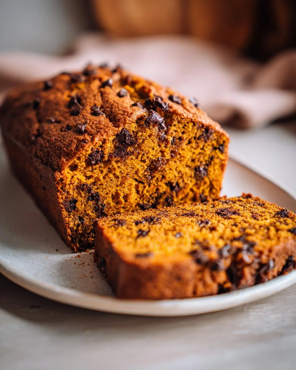 pumpkin chocolate chip loaf - detail 1