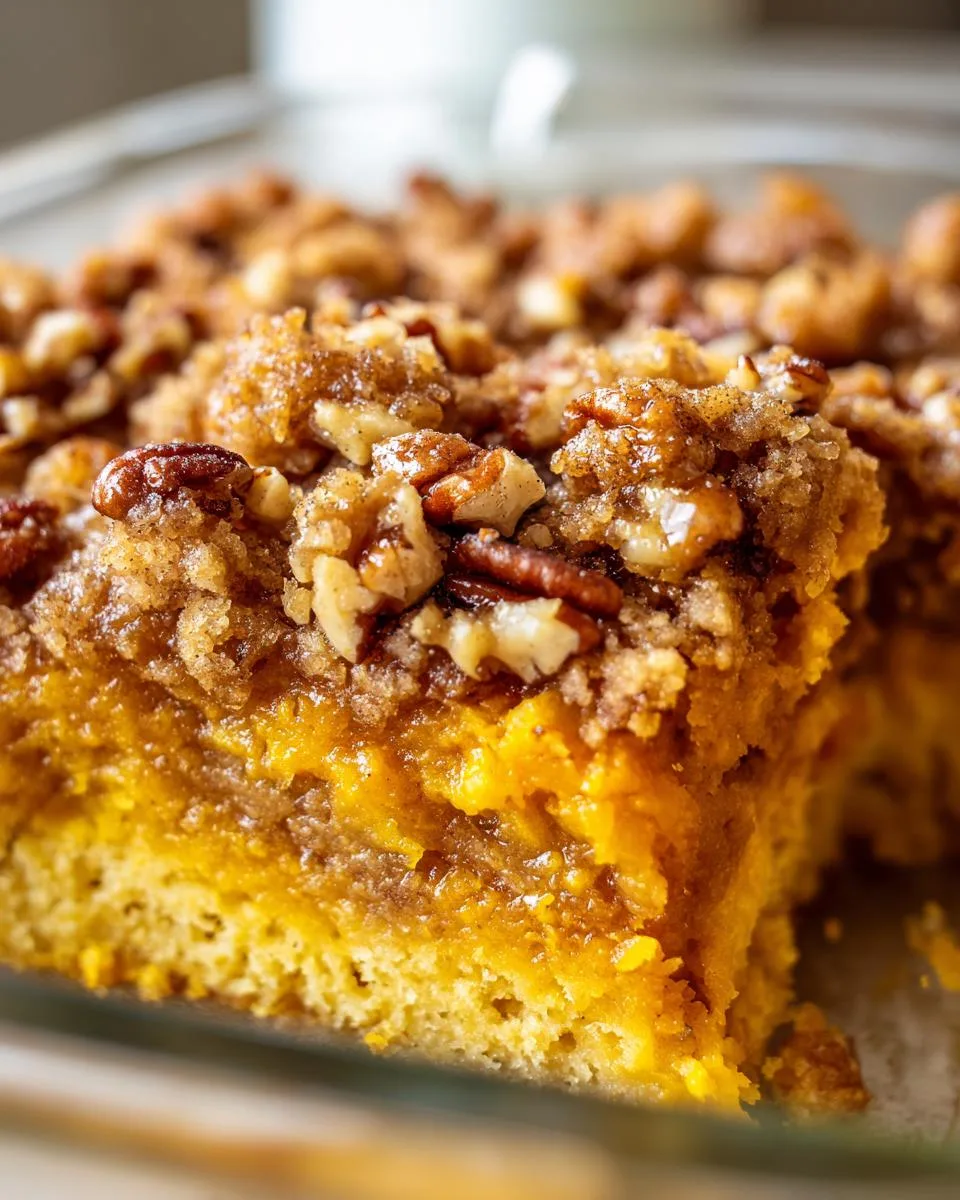 pumpkin dump cake - detail 1