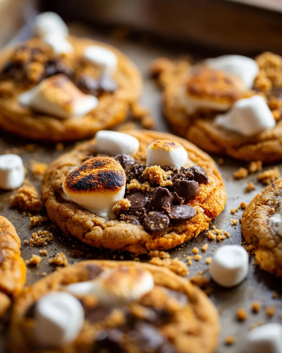 pumpkin s’mores cookies - detail 1
