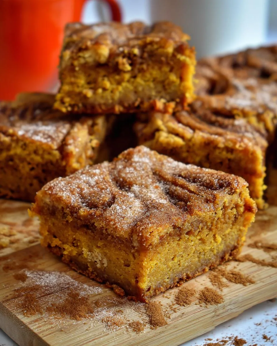 pumpkin snickerdoodle blondies - detail 3