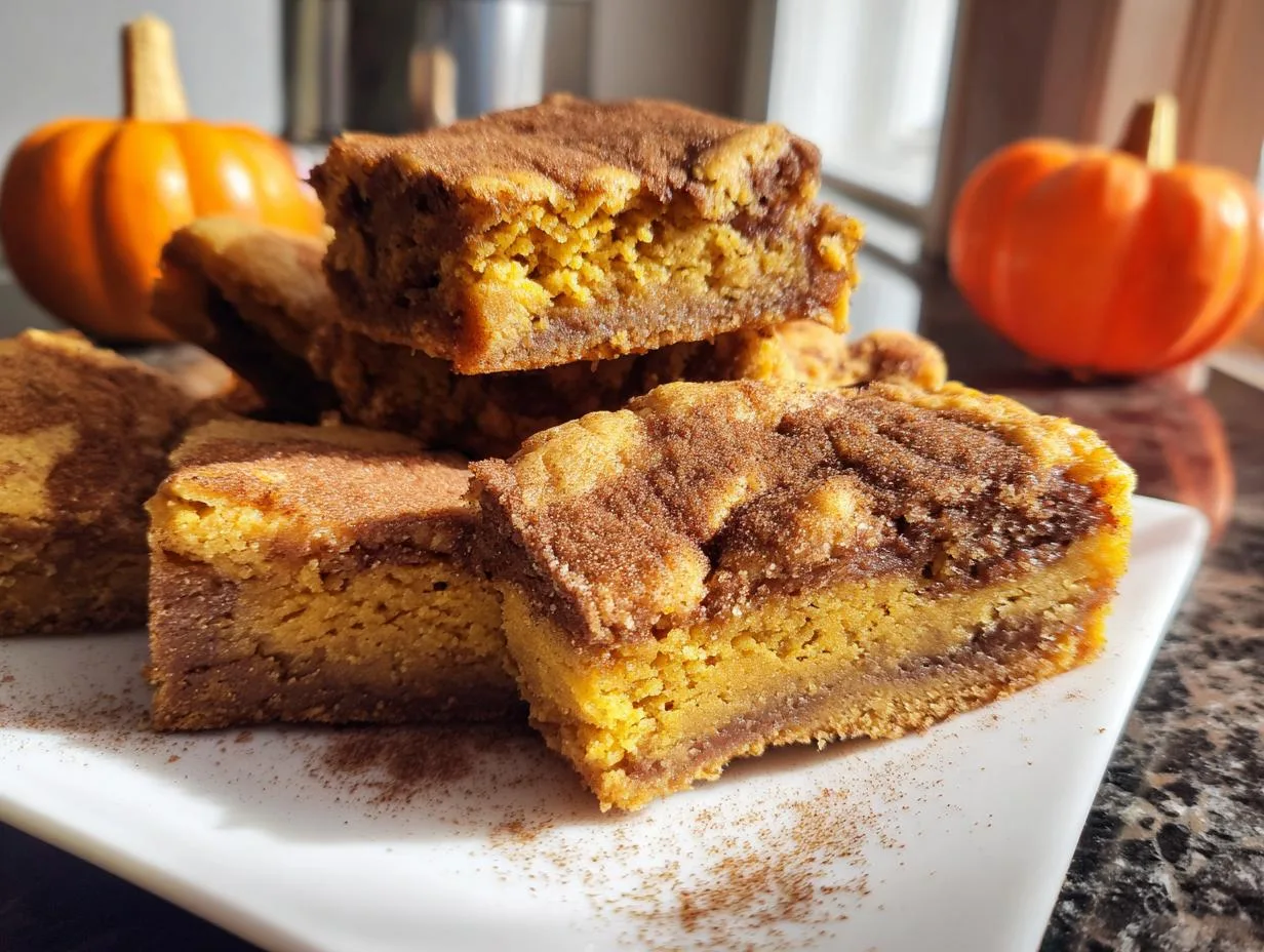 1 Bowl Pumpkin Snickerdoodle Blondies Your Fall Craving Need