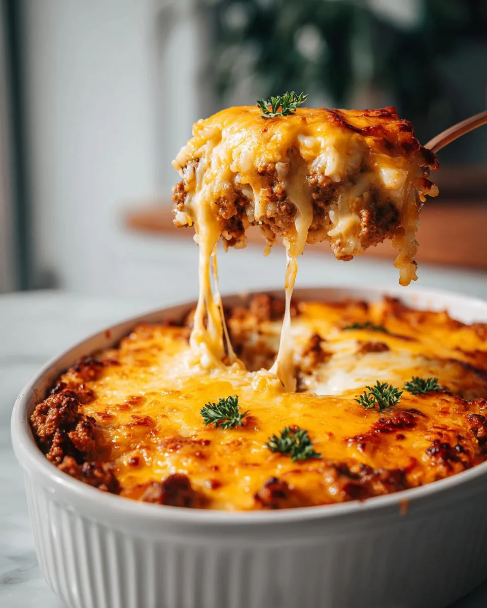 Cheesy Hamburger Rice Casserole - detail 3