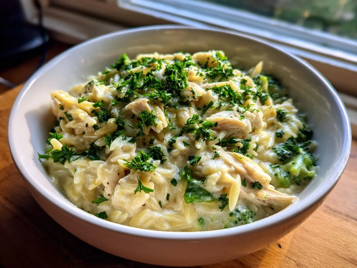 Creamy Chicken Broccoli Orzo Ready in Just 30 Minutes