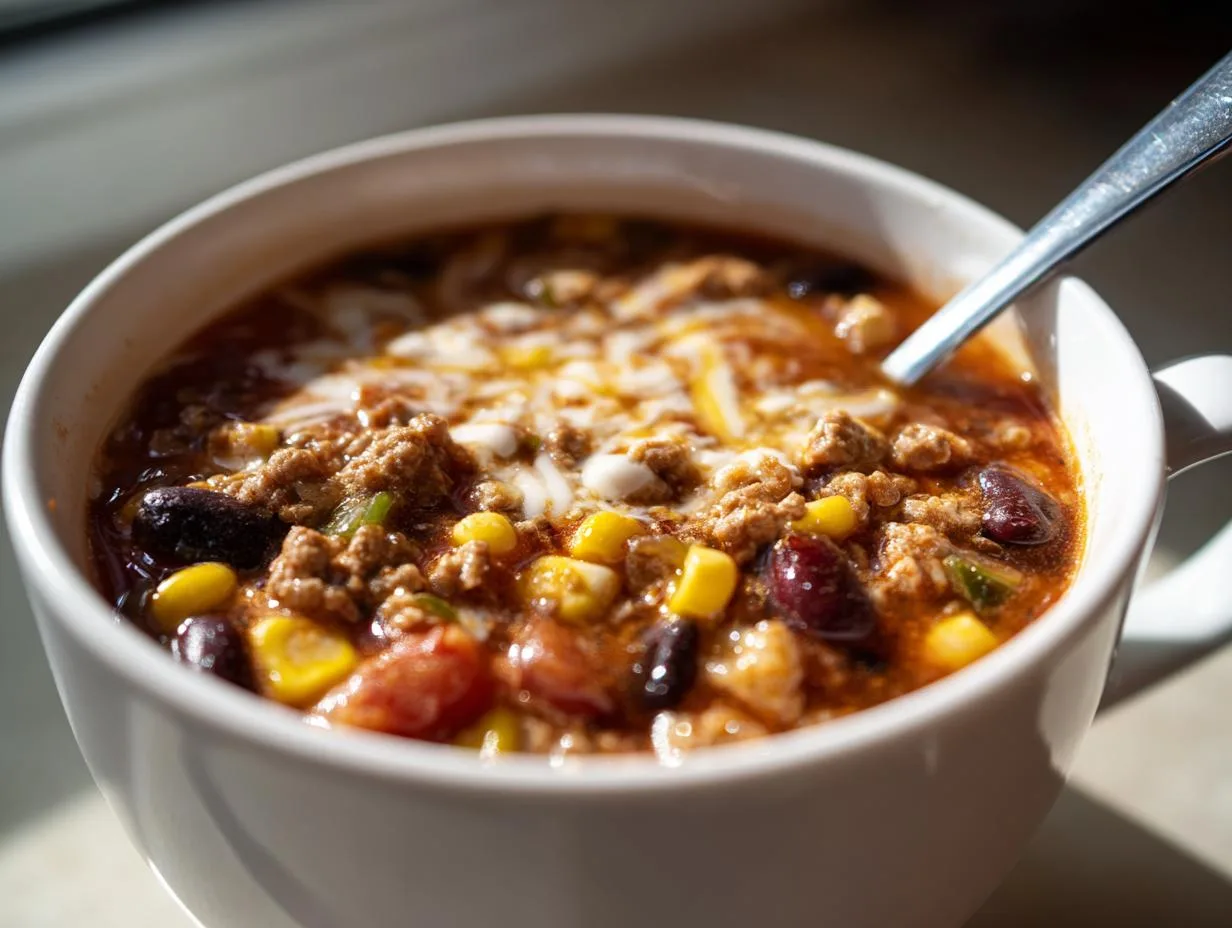 Creamy Cheesy Ground Beef Soup Recipe in Just 35 Minutes