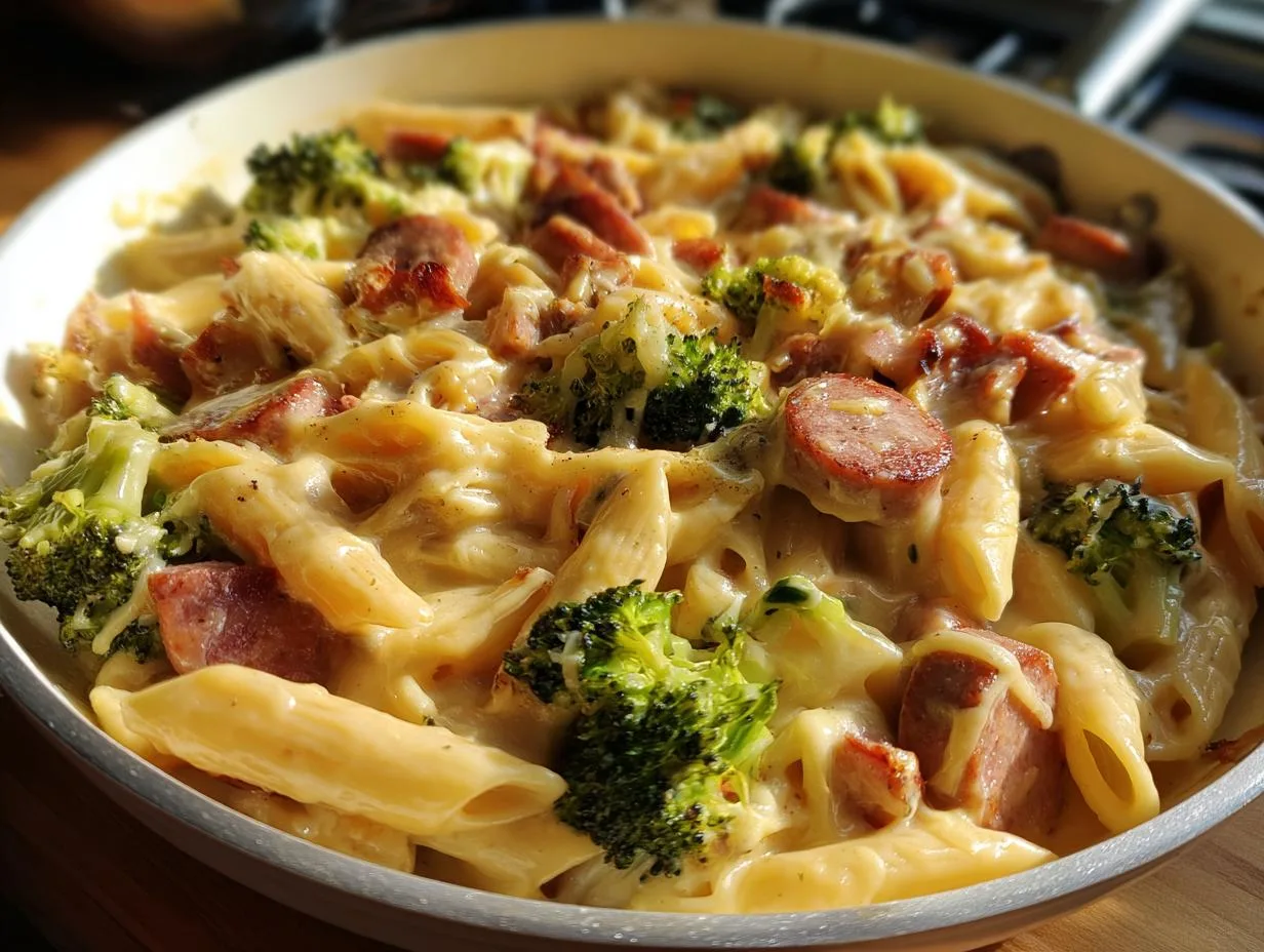 30-Minute Creamy Kielbasa Broccoli Skillet Your Family Will Crave