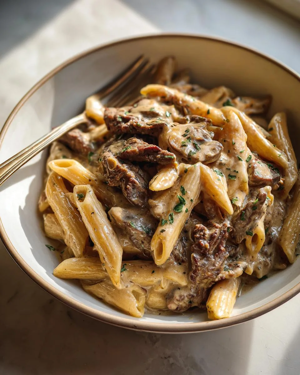 Creamy Slow Cooker Beef Pasta - detail 1