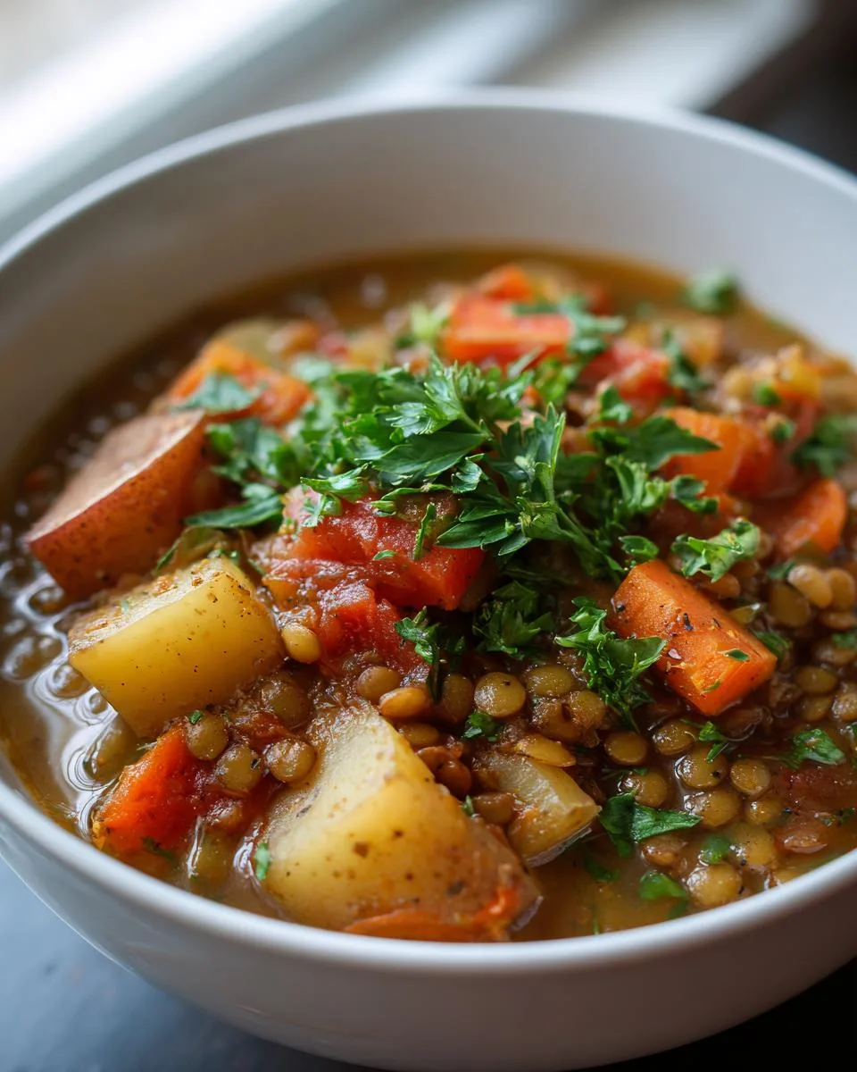 Easy Lentil Potato Soup - detail 1