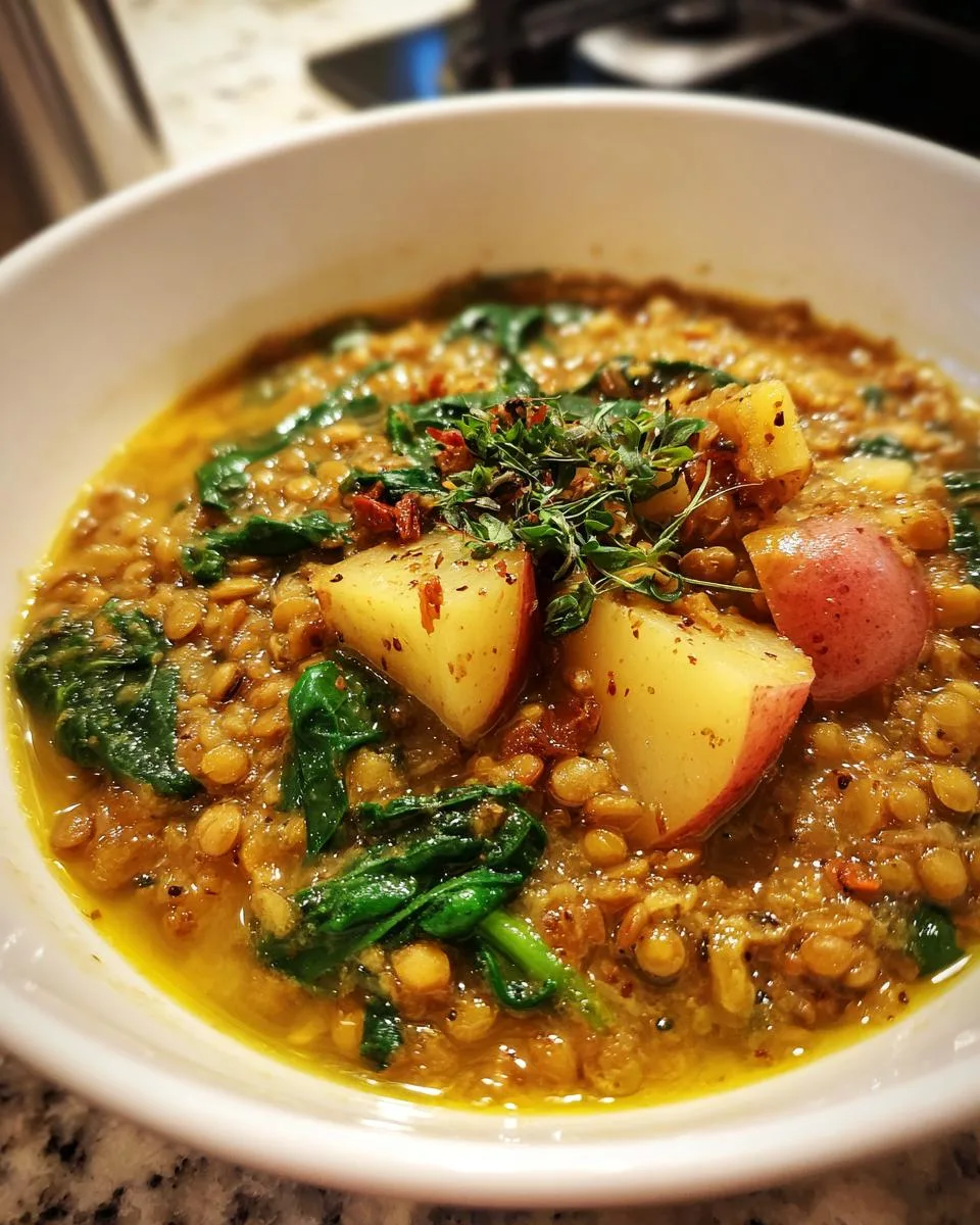 Healthy Mediterranean Lentil Soup - detail 2