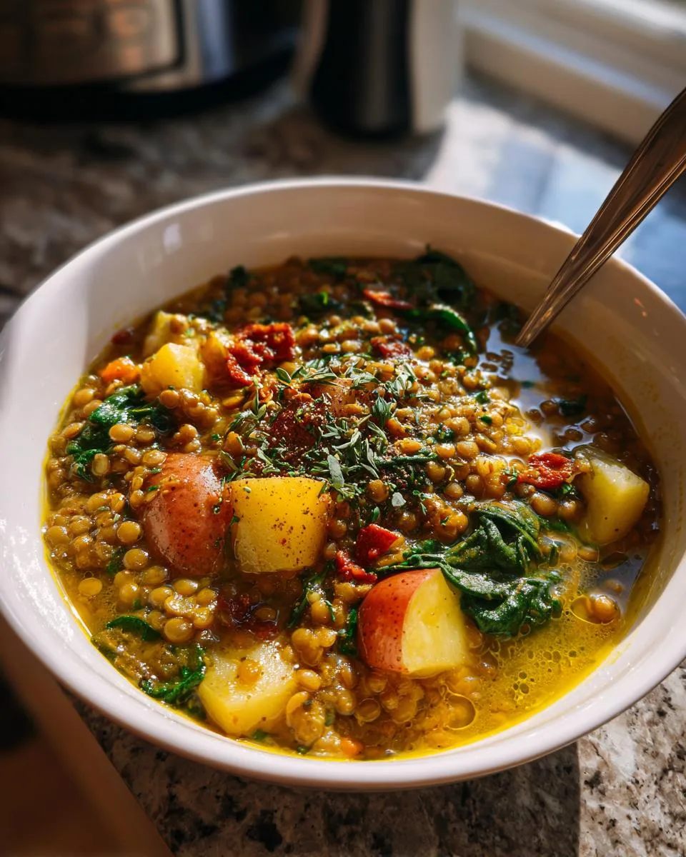 Healthy Mediterranean Lentil Soup - detail 3