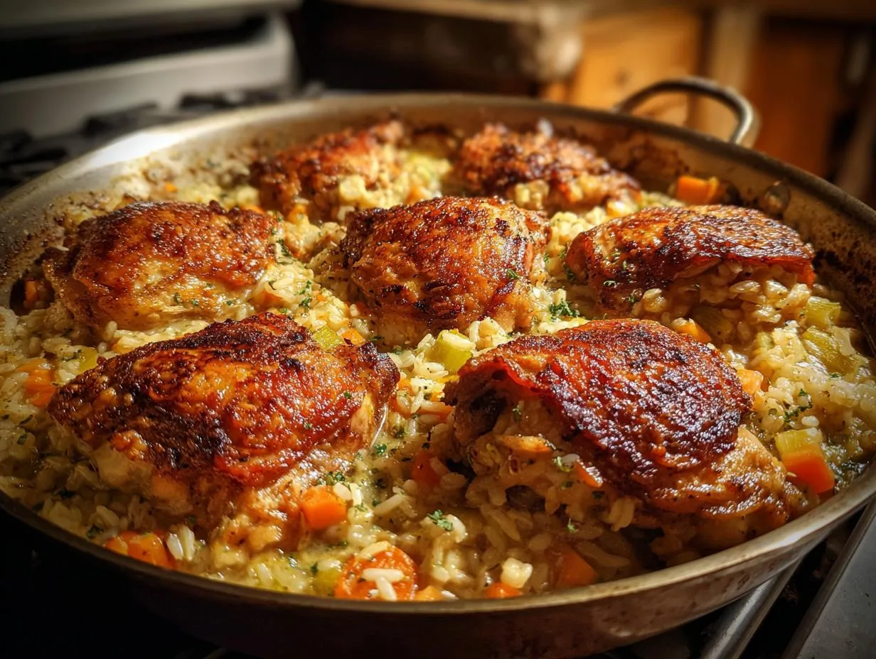 6-Ingredient One Pan Chicken and Rice Casserole—Easy & Divine