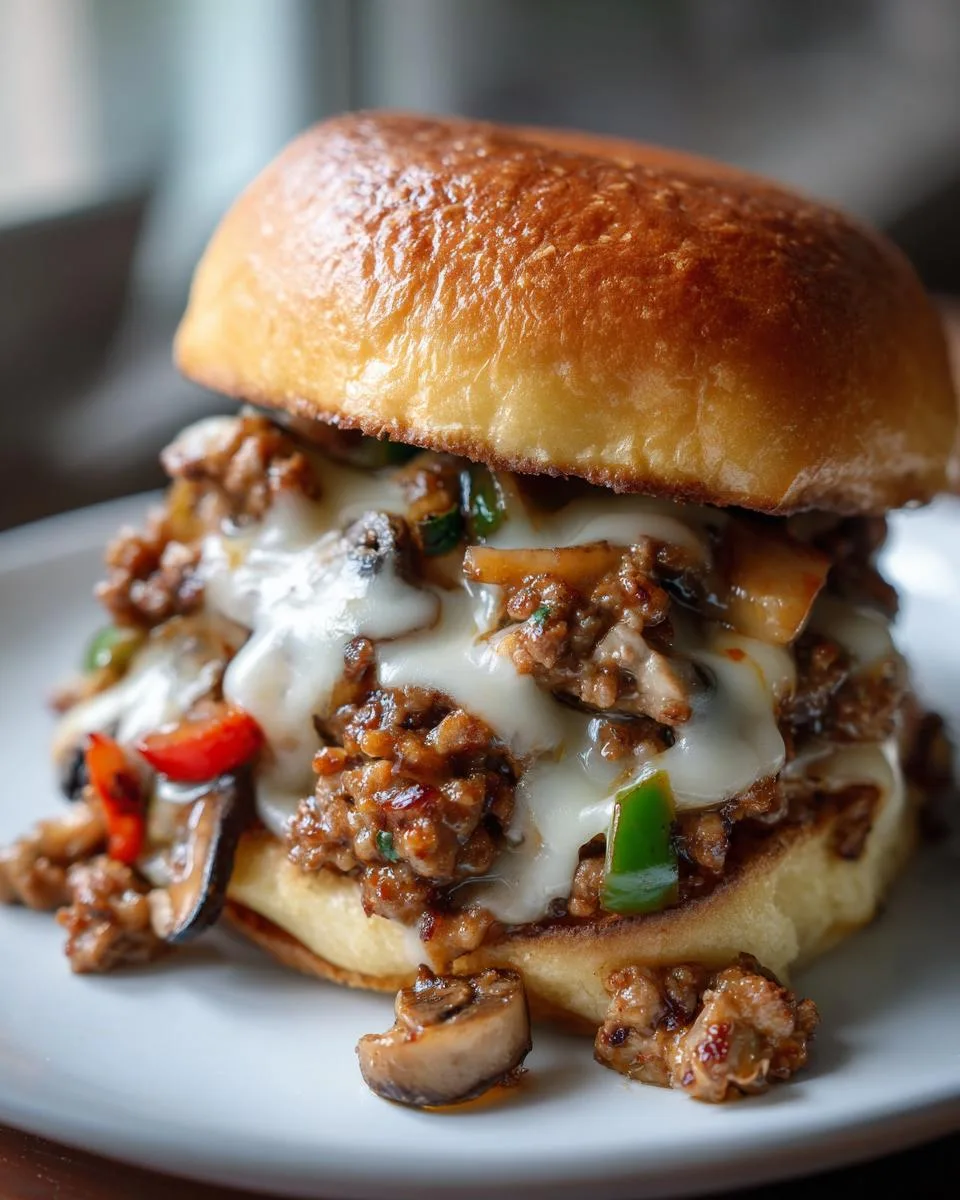 Philly Cheesesteak Sloppy Joes - detail 2