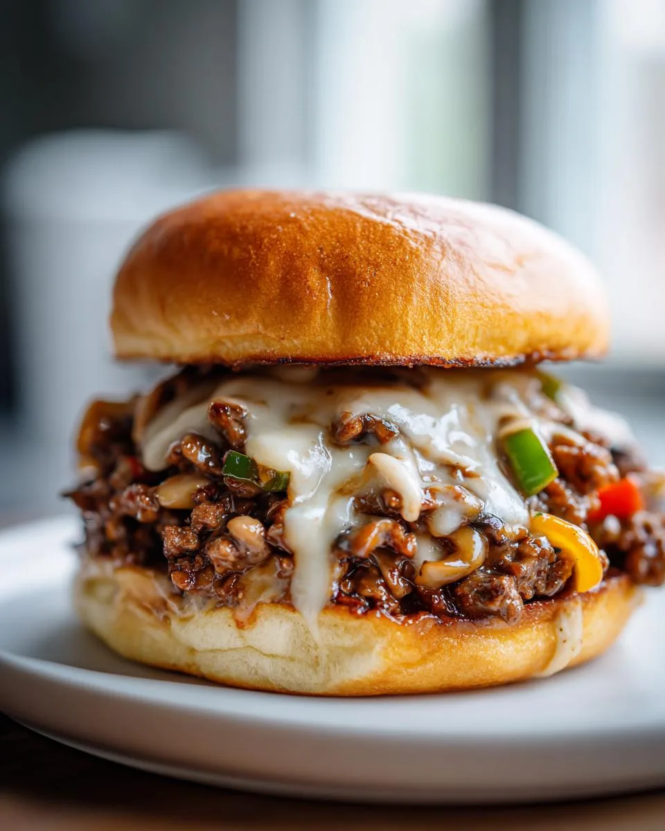 Philly Cheesesteak Sloppy Joes - detail 3