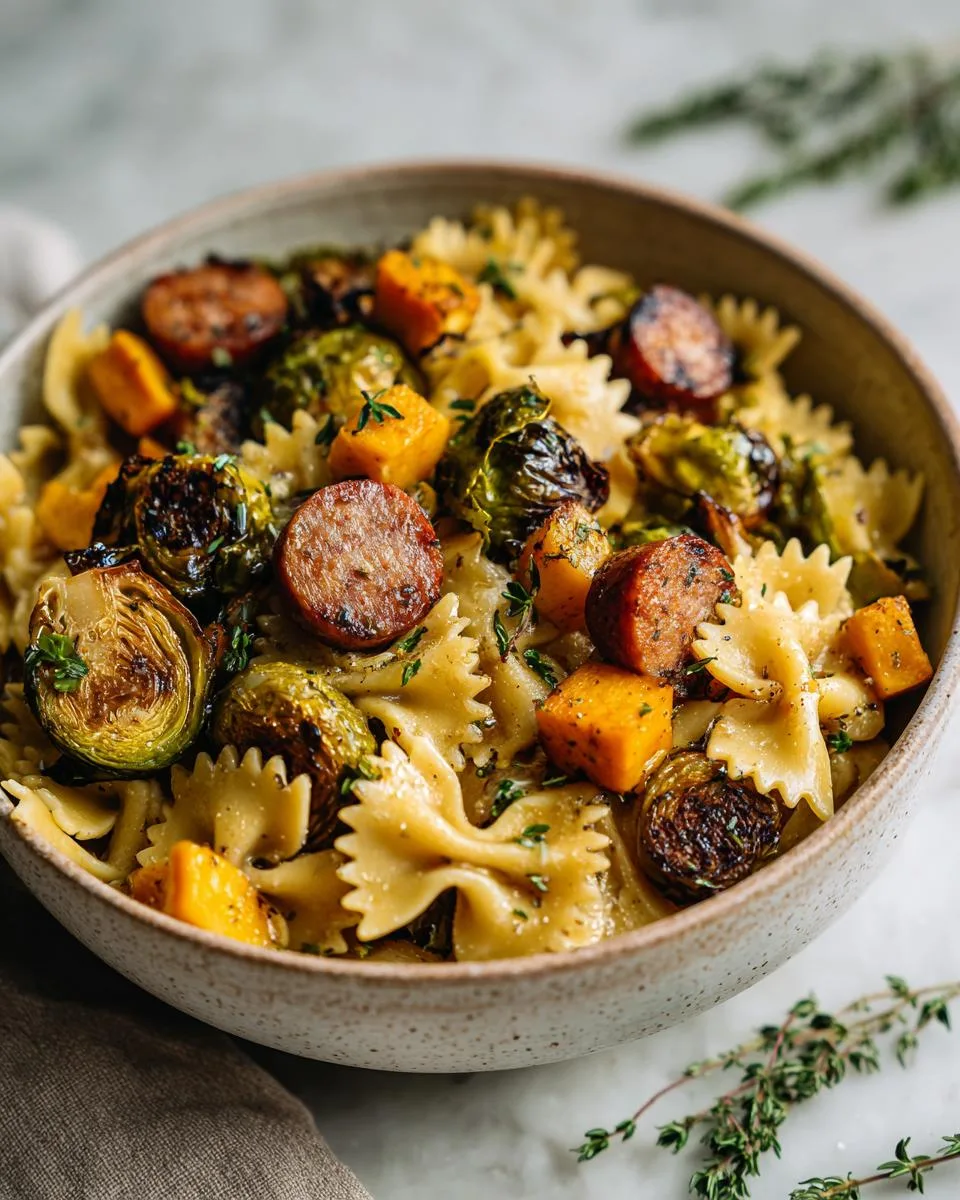 Sausage Pasta Brussels Sprouts Butternut Squash - detail 1
